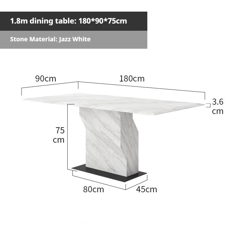 طاولة طعام إيطالية بسيطة، مجموعة طاولة مستطيلة من الرخام البلغاري للمنزل الصغير، سهلة التنظيف، حجم ولون مخصص