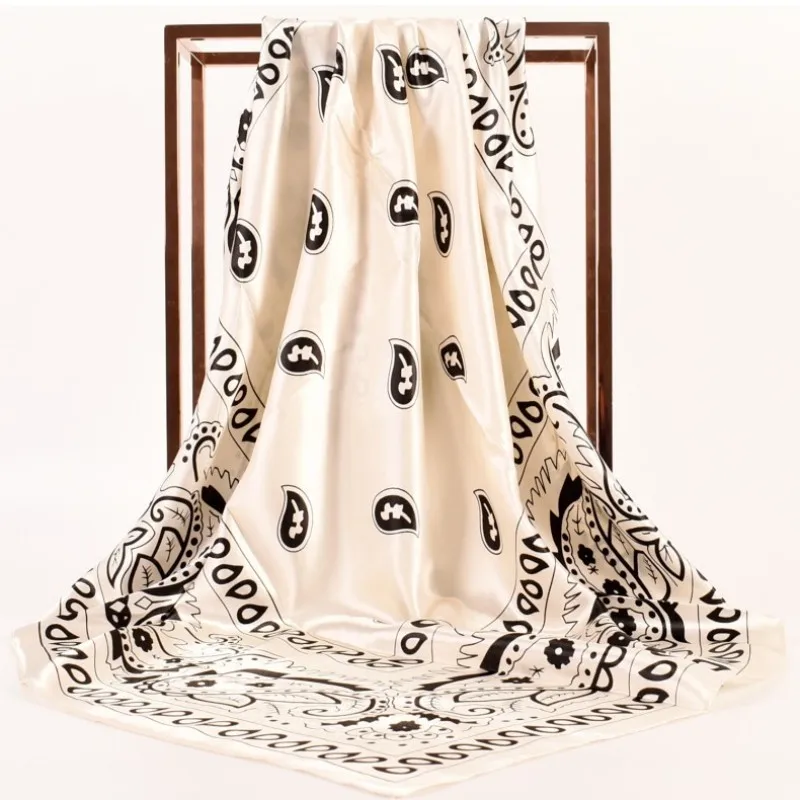 New Fashion 90 Color Dingcashew Flower Large Square Scarf Silk Scarf Wholesale Paisley Scarf