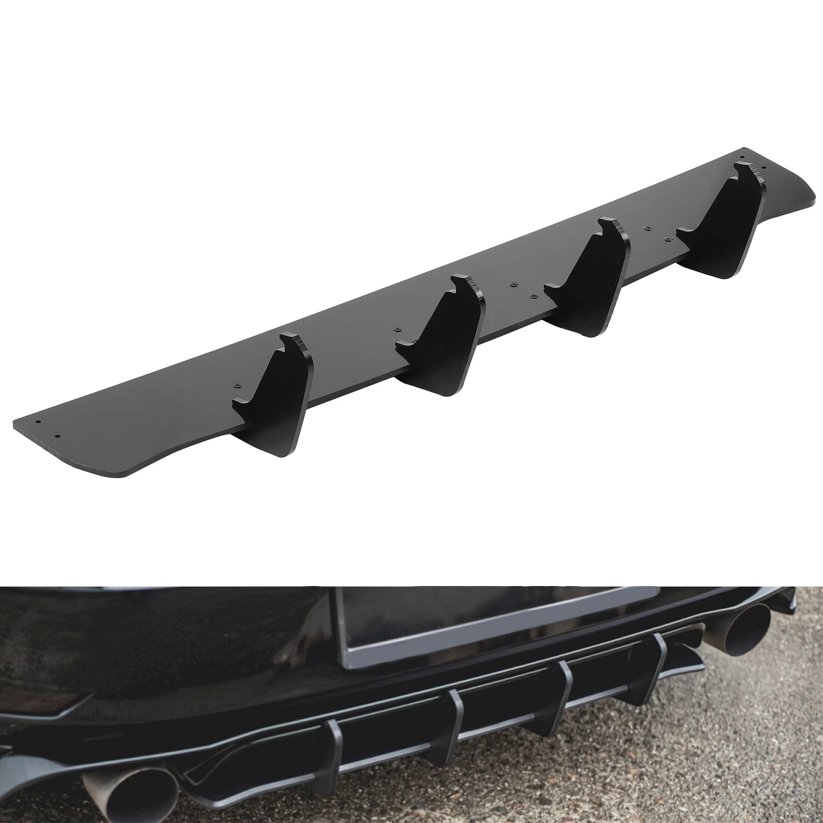 Gloss Black Maxton Style Rear Bumper Diffuser Valance For Volkswagen Golf MK7.5 GTI TCR 2017-2020