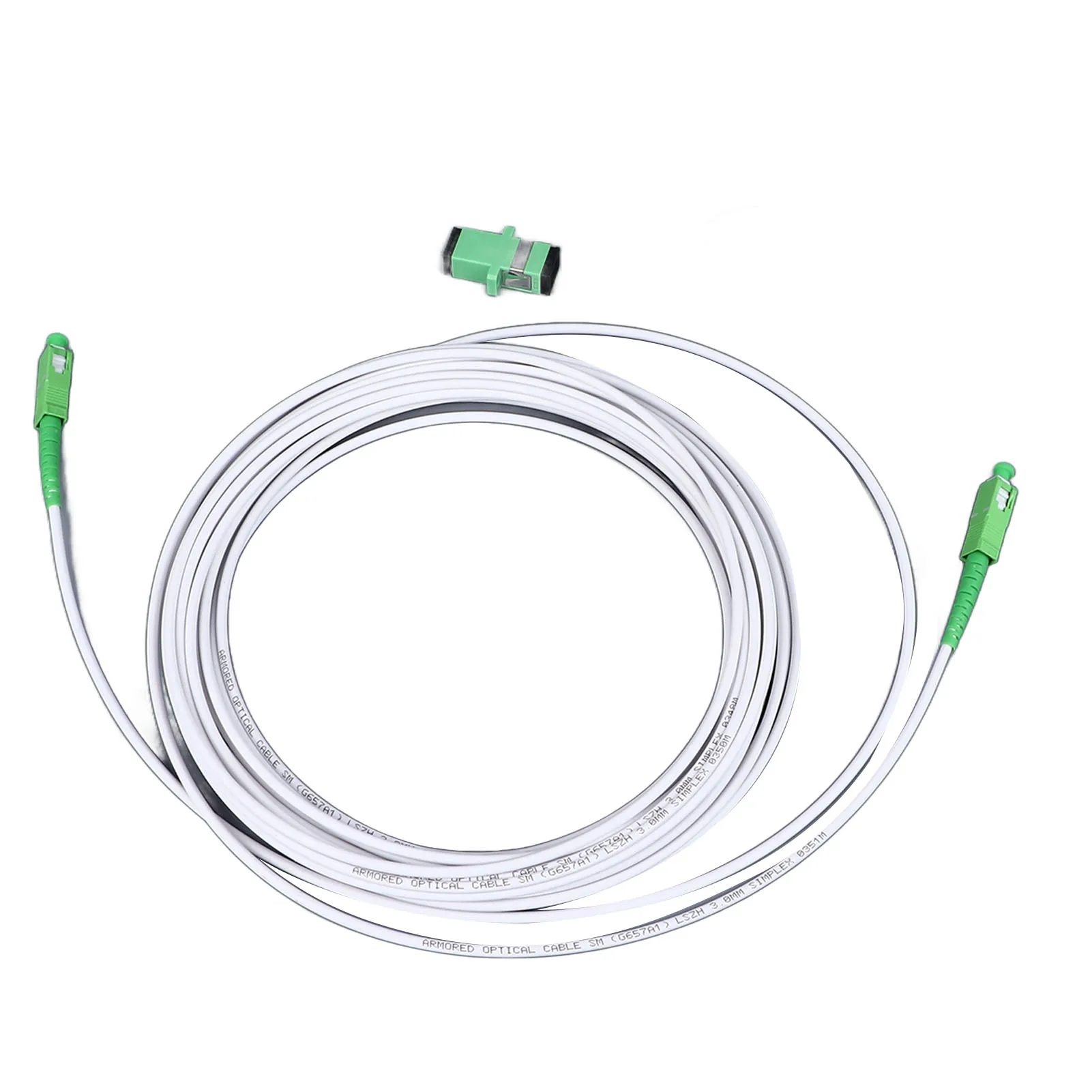 Juego de cables de extensión de módem óptico de puente de fibra óptica, Cable de parche SC de modo único blindado con conector de brida para FTTH FTTB FTTP