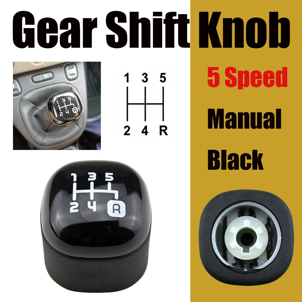 Car Gear Shift Knob Lever Change Gearbox Shifter Plastic For Fiat Panda 2012 Manual Transmission Handle 5 Speed Car accessories