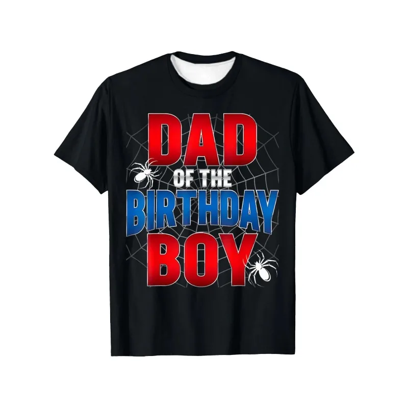 

Новый подарок на день рождения 2025 года, футболка для мальчиков и папы, одинаковые семейные футболки с паутиной, 3D-печать, сухие и дышащие для мужчин и женщин
