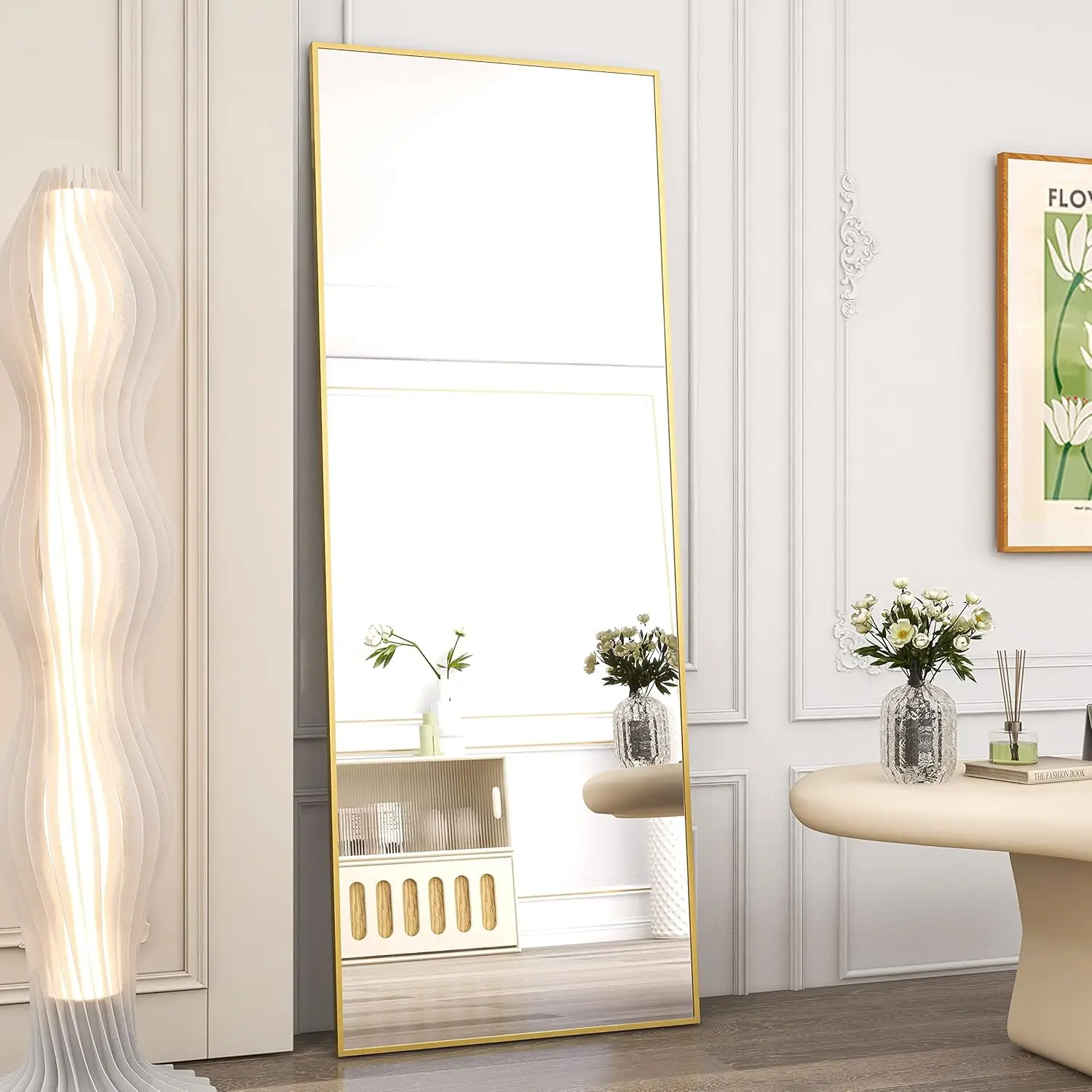 

65"x22" Full Length Mirror Wall Mirror Floor Mirror Aluminum Frame Rectangle Mirrors Standing Wall & Leaning Dressing