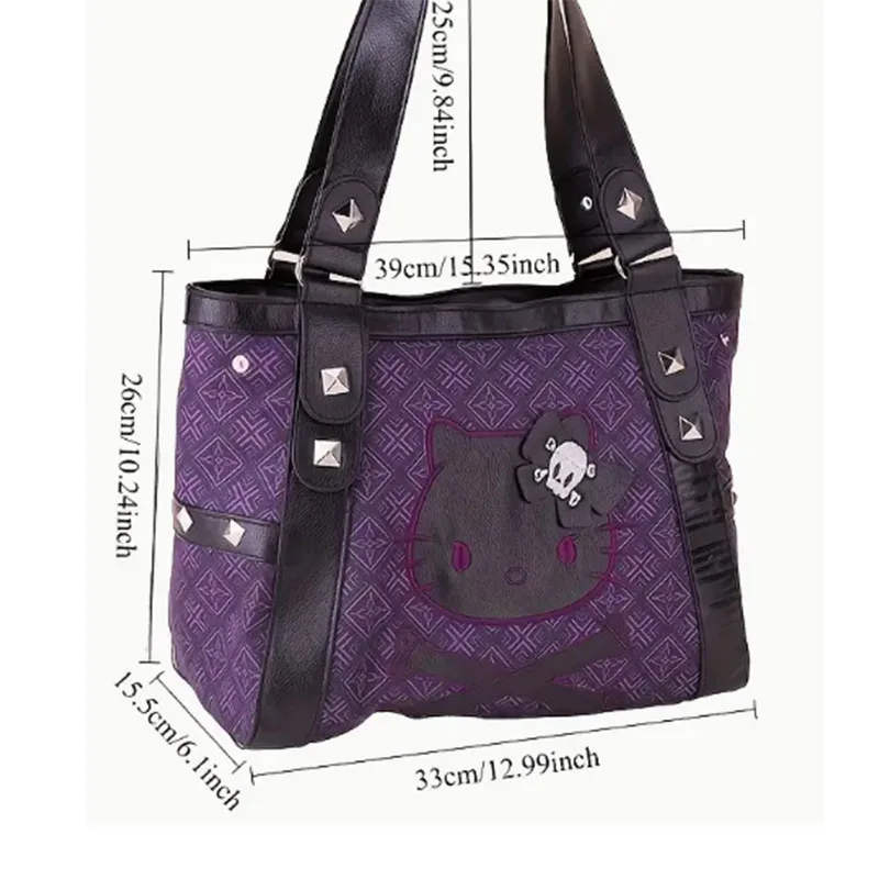 

Hello Kitty Medieval Splicing Purple Underarm Bag Handbag Y2K Sweet and Cool Spice Girl Autumn Winter Shoulder Bag