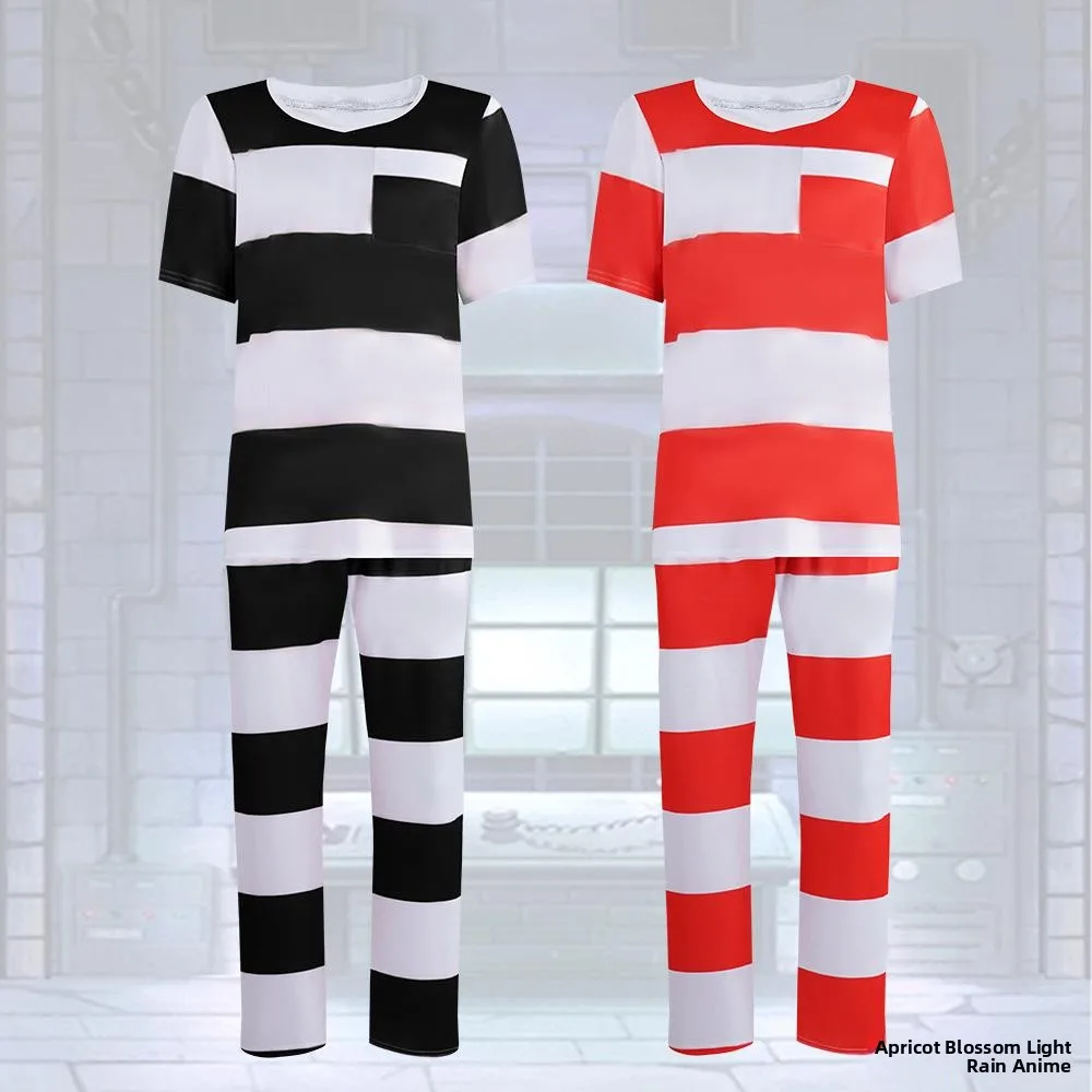 

loween Luigi Cosplay Prisoner Suit Role-plang Jumpsuit Red Bla orm Women's Ethnic Stage Costume 2025 Autumn New