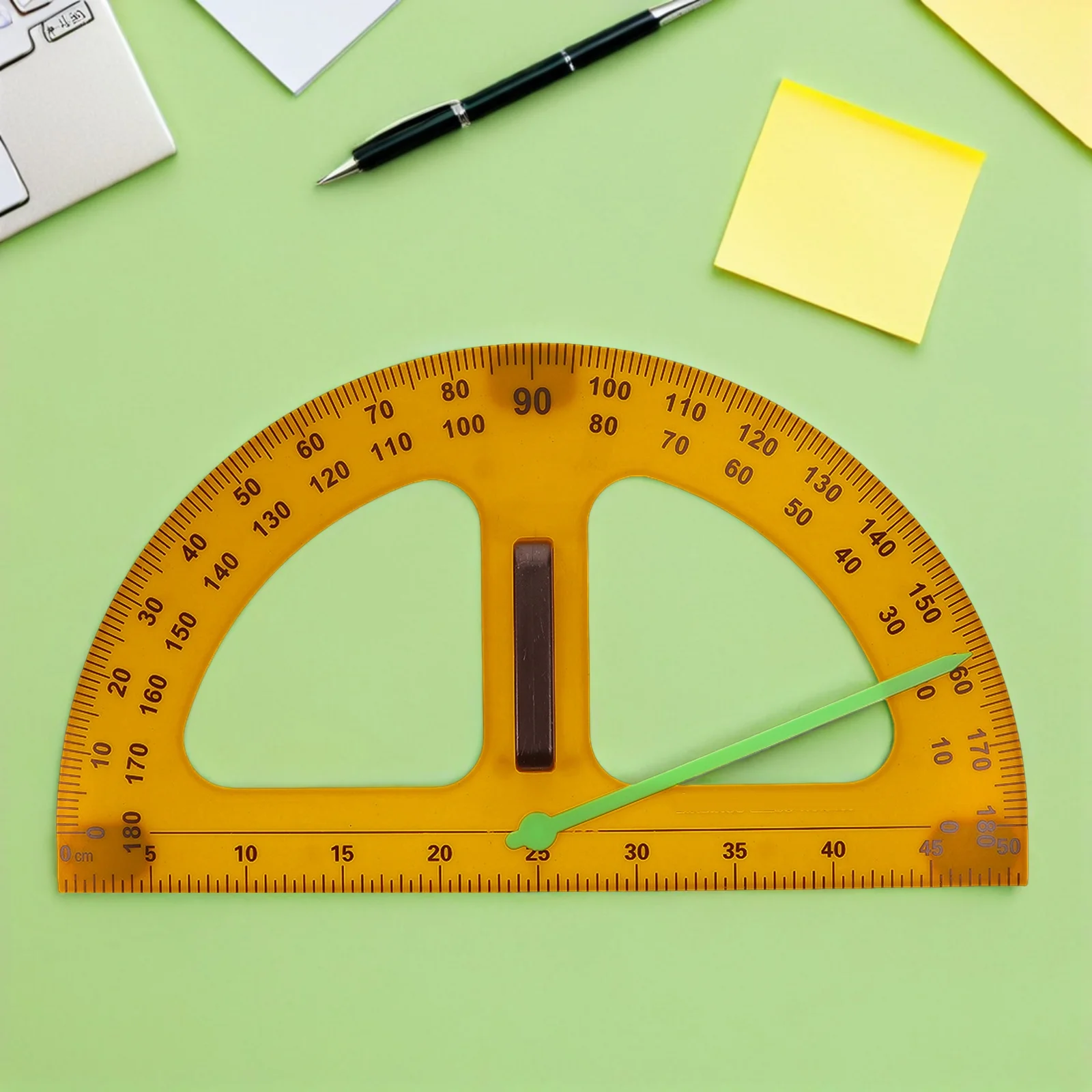 Plastic Protractor Teacher Geometry Tool Semi-Circle Math Angle Measuring Ruler for School Classroom Portable