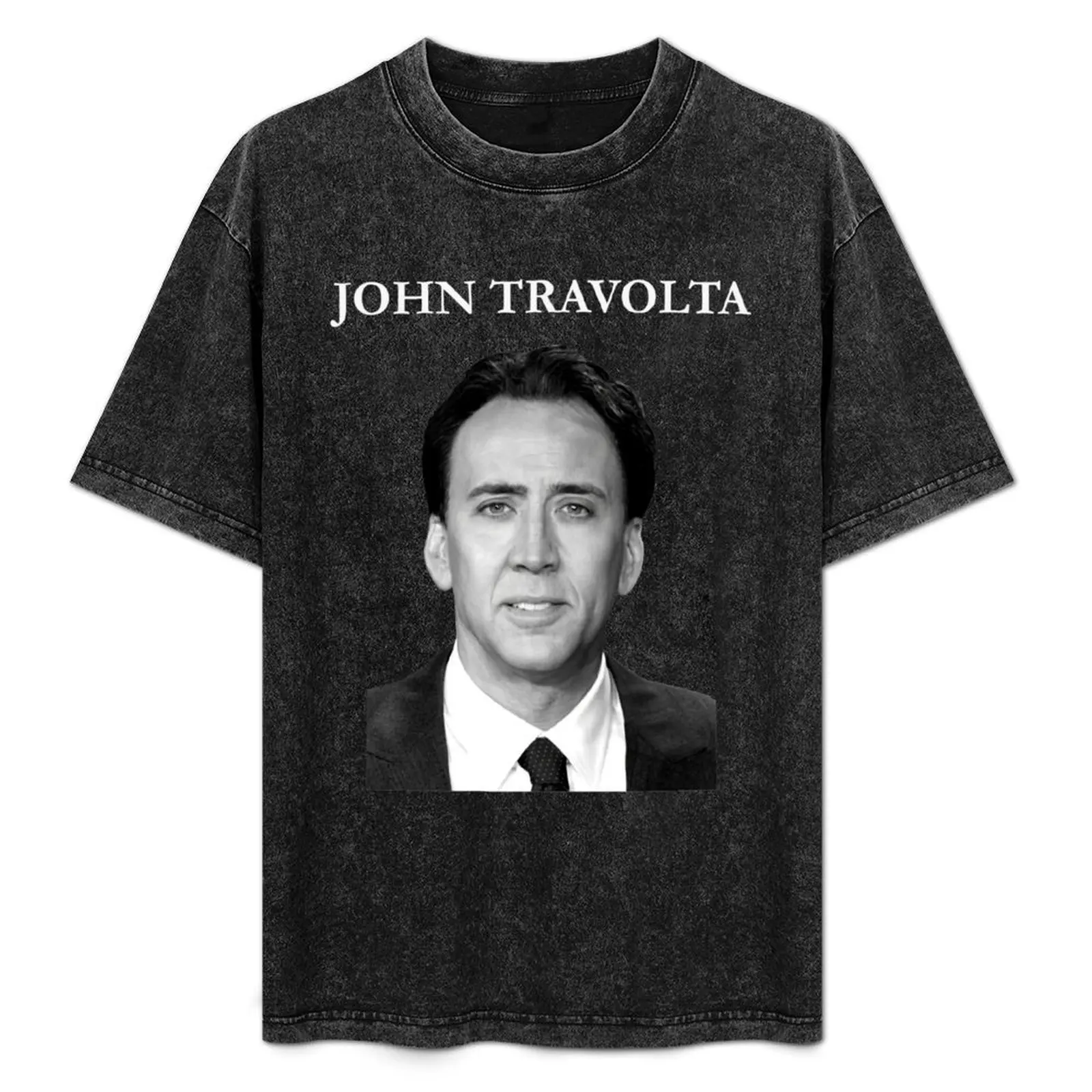 Nicolas Cage John Travolta Face Off Men's Women's T-Shirt Big Size Crew Neck T-Shirt