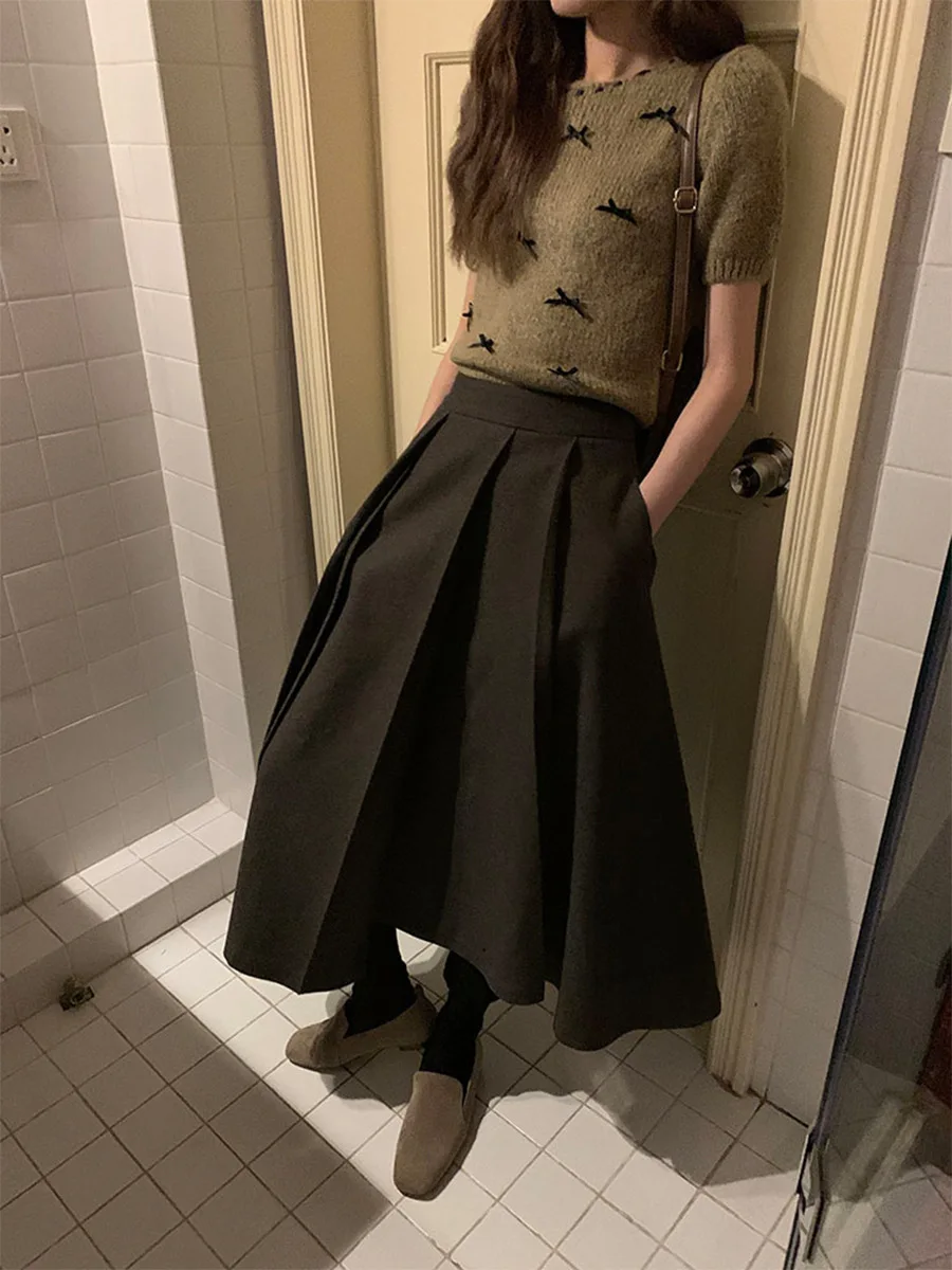 

Vests Waistcoats Thin Womens Vest Japanese Winter Tweed Lapels Houndstooth Button-Up Classical Temperament Workplace Company Y2K