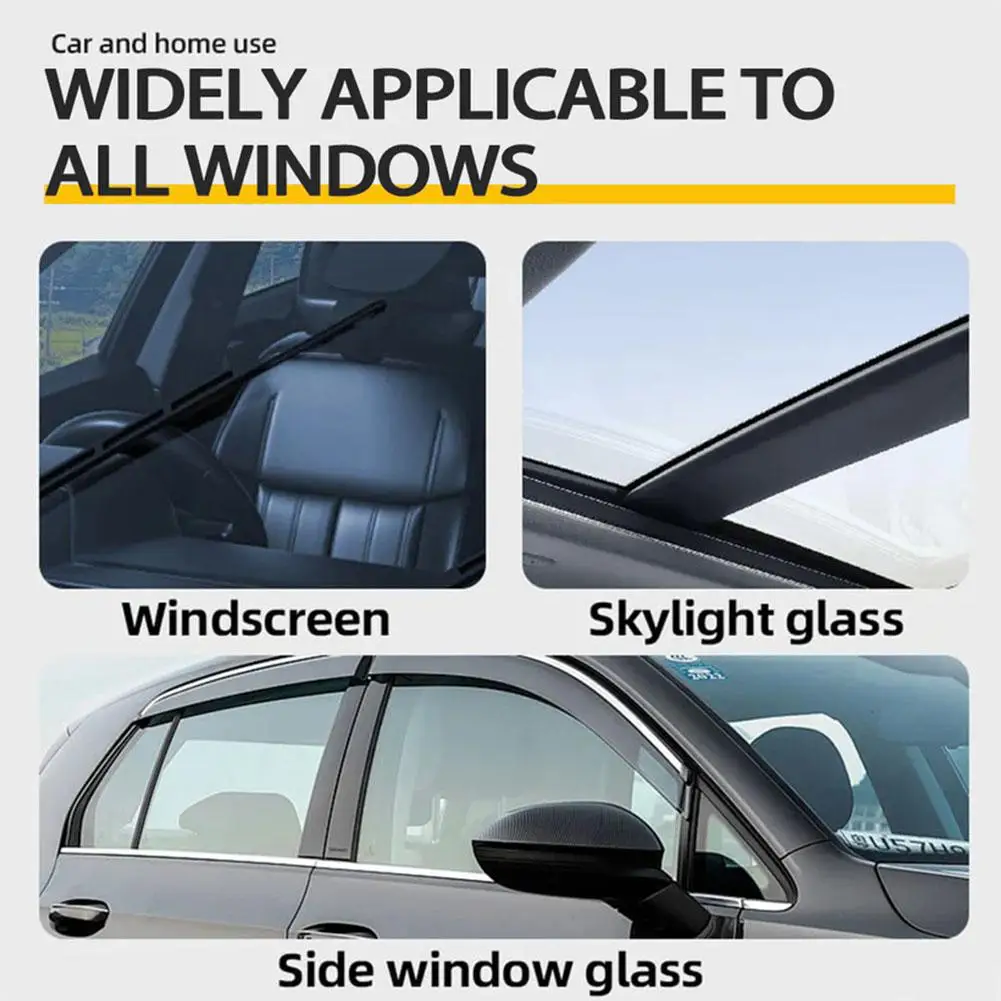 Car Glass Polish Liquid With Towel Sponge Removes Water Car Streak-Free Accessories Stains Visibility Haze-Free Enhances Spary