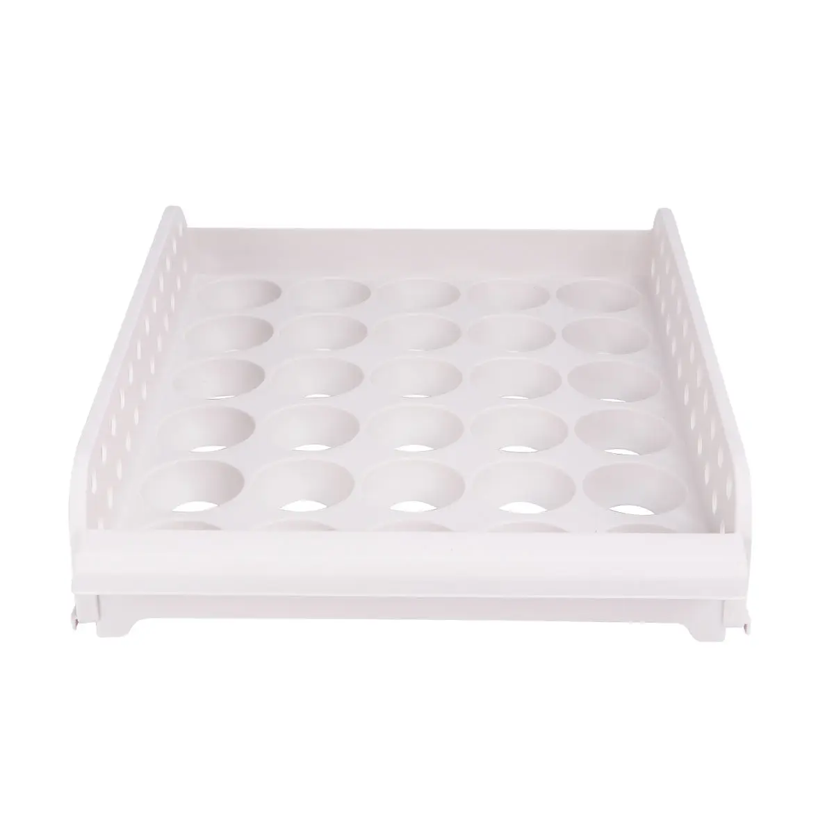 Stackable Egg Storage Container 30 Grid Plastic Egg Box Refrigerator Organizer Crisper Organizing Tray White Single Layer