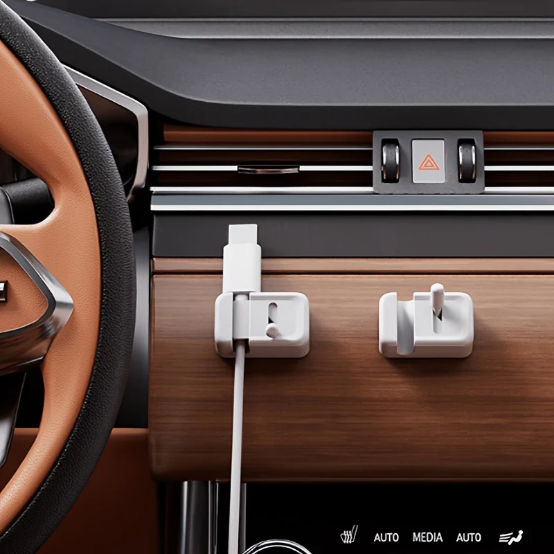 3Pcs Cable Management Clip For Desk - Simple No-Drill Edge-Mounted Cord Organizer For Charging Cables And Data Wires.