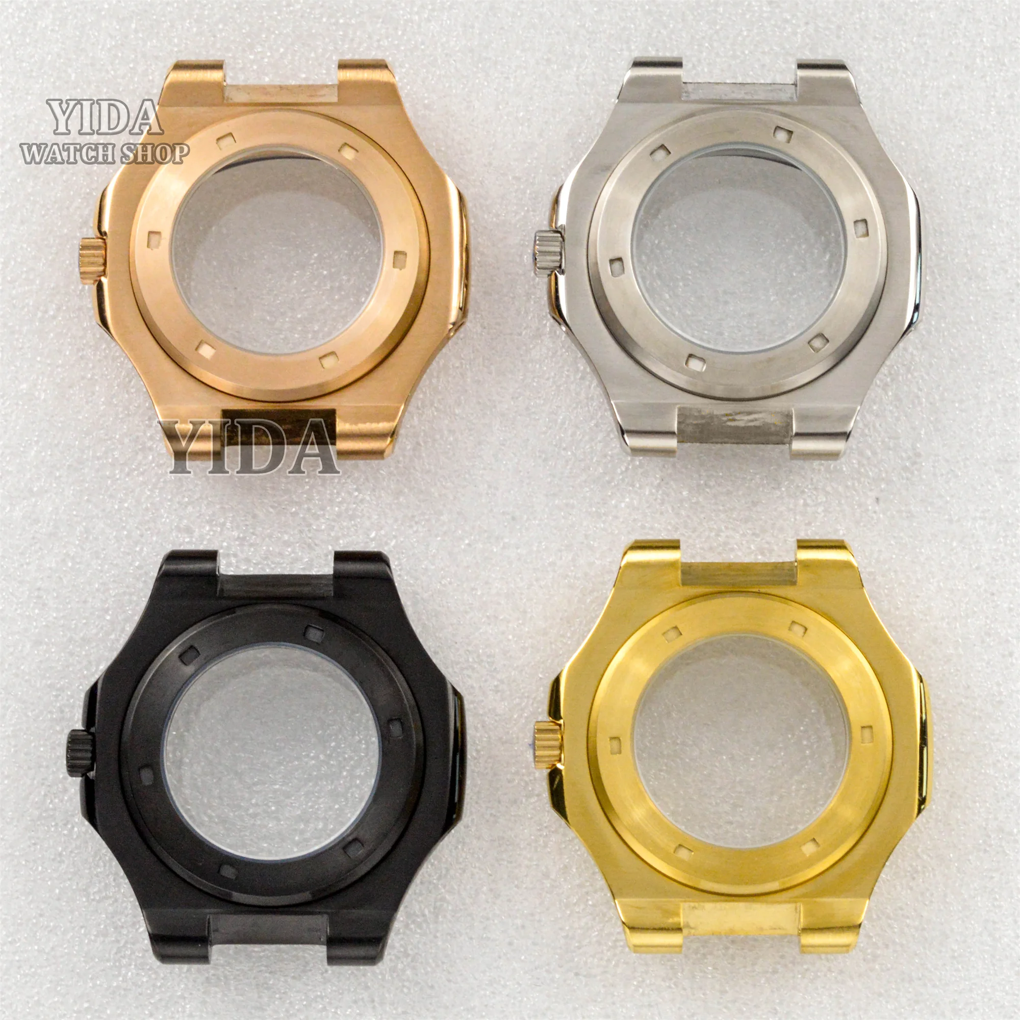 Cassa per orologio NH35 in acciaio inossidabile da 41 mm Vetro zaffiro per Nautilus fit NH34 NH35 NH36 NH38 Accessori per movimento Mod Custodia per orologio