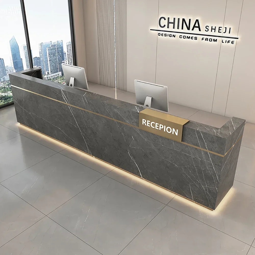 

Simple Premium Reception Desks Modern Fashion Aesthetic Italian Reception Desks Luxury Delicacy Mostrador Commercial Furniture