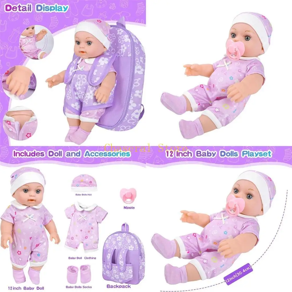

E7ce baby reborns кукла с перевозчиками рюкзак рюкзак Romper для воображаемой игры Pretendplay