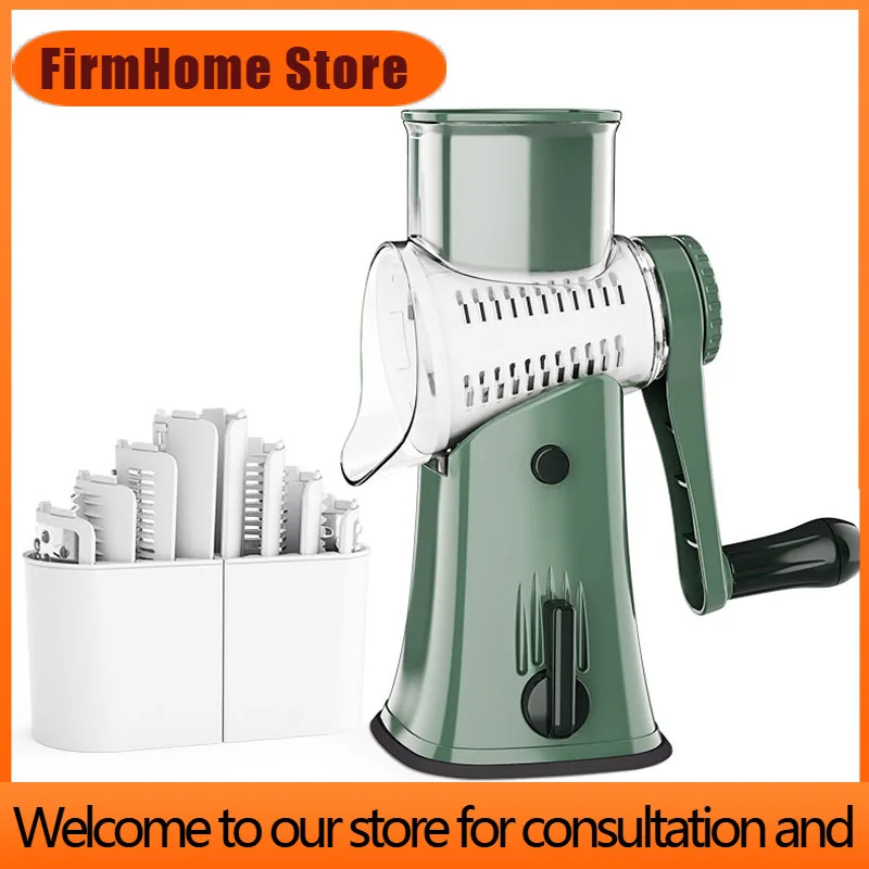 FirmHome Store5 In 1 Multifunctional Vegetable Cutter Cheese Grater Shredder Potato Chip Slicer Manual Kitchen Tools Mandoline F