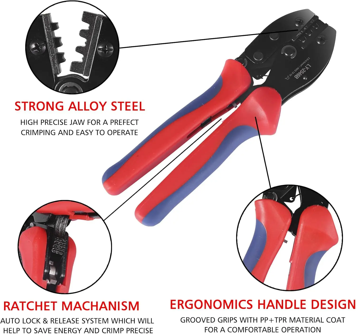 Solar Crimper Tool Kit Crimper, 12 Pairs Connectors, 2 Spanner Wrench for 14-10 AWG Solar Panel Cable Wire Crimping PV Assembly - Image 4