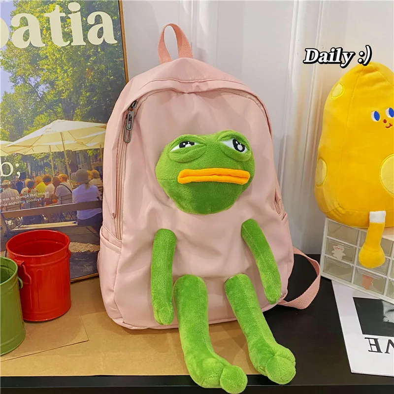 1pcs ladies cartoon doll backpack fashion plush decoration backpack nylon student bag