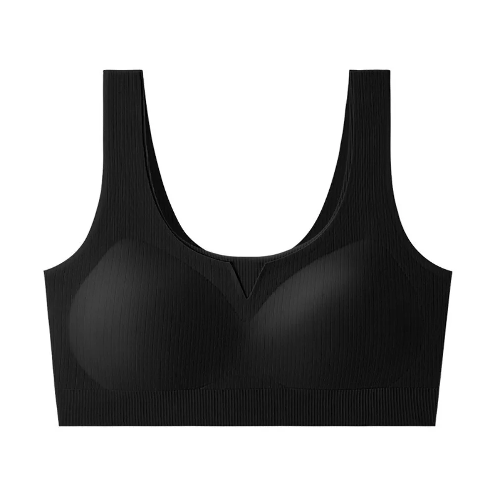 

Thin Brassiere Wireless Deep V Bra Shockproof Anti-sagging Push Up Underwear Traceless Lingerie Vest Style Sports Bra Gym Yoga