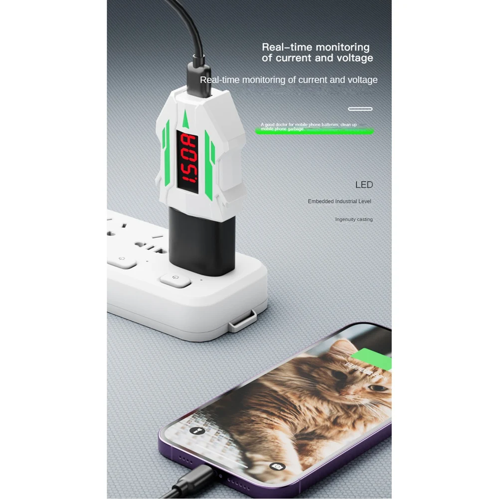 مصلح بطارية الهاتف المحمول، تعديل ذكي للتحكم في درجة الحرارة، حماية من الشحن الزائد، كاشف الجهد والتيار