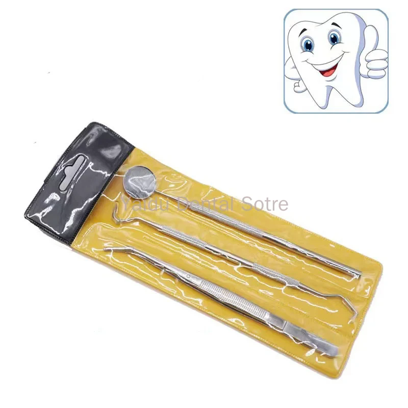 10sets Dental Mirror Kit Dentistry Lab Mouth Mirror Dentists Pick Tool Teeth Scaler Dentist Tools Dental Materials