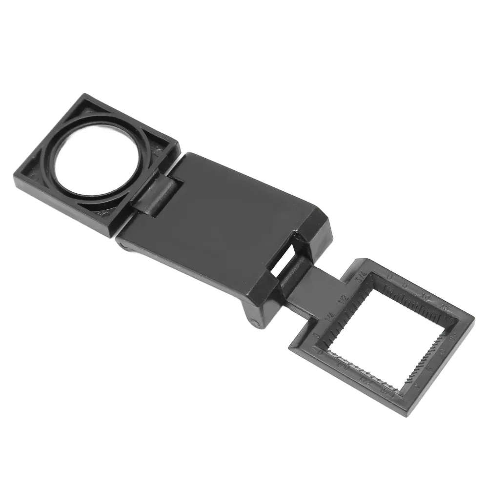 Three Fold Pocket Magnifier 10X Magnification Mini Size Scale Magnifier Dual Scale Optical Lens Measuring Magnifier Sewing Work