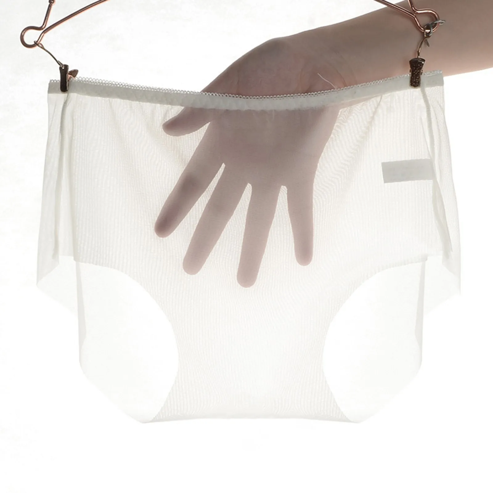 Sexy Full Transparent Female Panties Low Rise See Through Mesh Underwear Woman Seamless Briefs Ladies Solid Thin Underpants