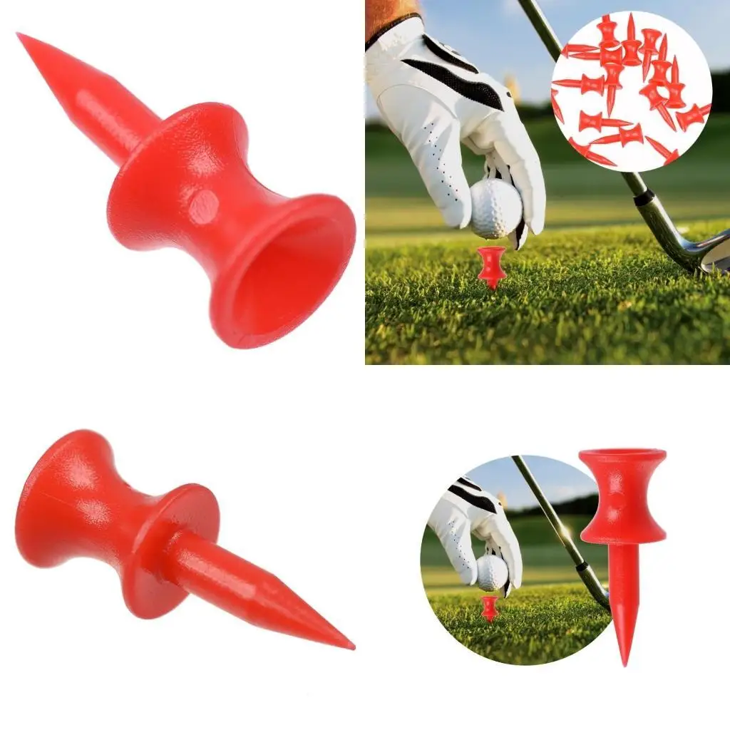 

R6FE 50 Pieces Golf Tees Step Down Plastic Unbreakable Reusable Bulk Profession Height Control Castle Tees for Golf Practice