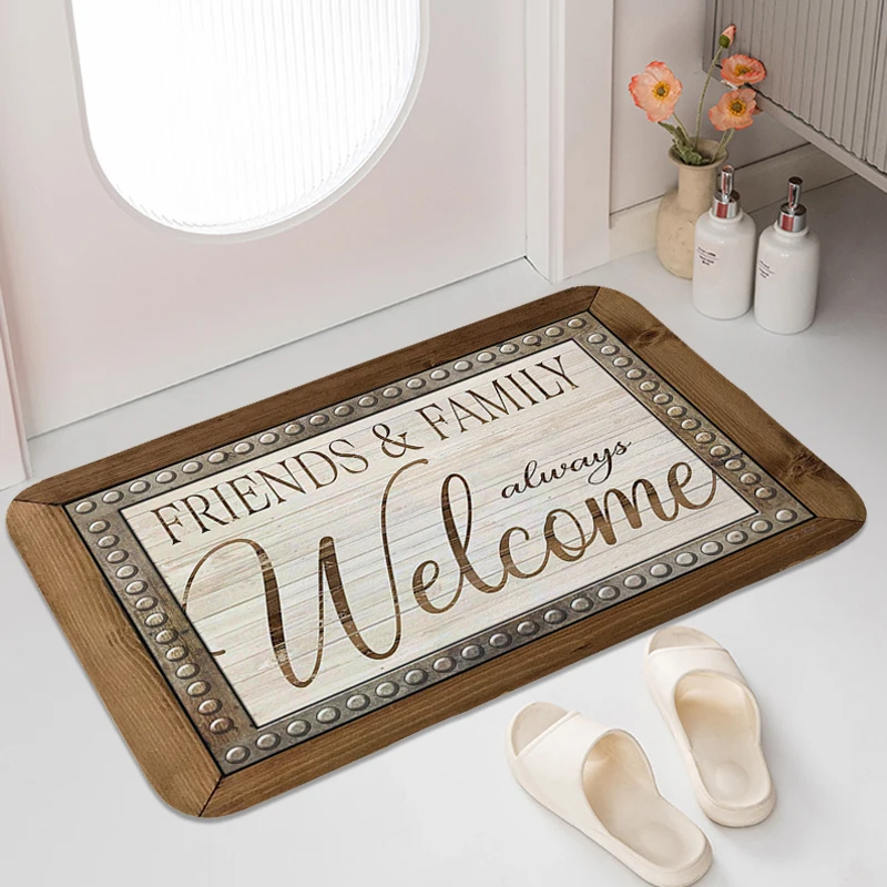 

Welcome Mat Carpets for Living Room Modern Home Decoration Washable Non-slip Kitchen Bathroom Rug Soft Doormat Entrance Door