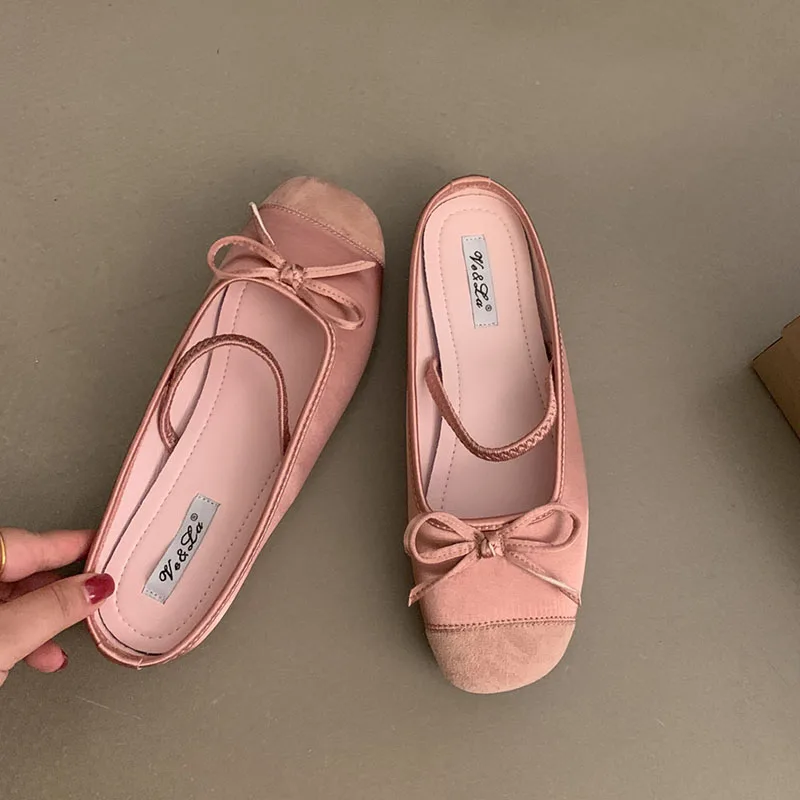 2024 Red Women Flat Slippers Fashion Round Toe Shallow Slip On Ladies Soft Ladies Mary Jane Ballerinas Flats Casual Ballet Shoes