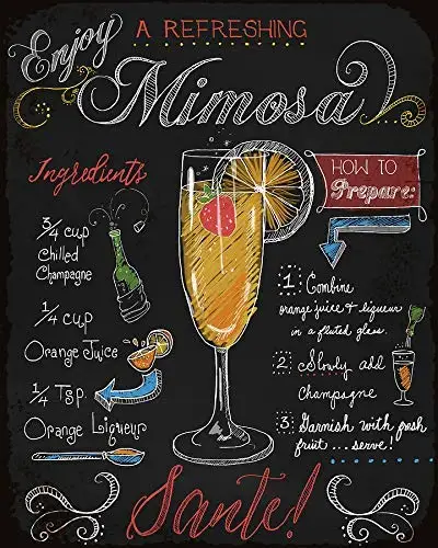  Enjoy A Refreshing Mimosa Retro Street Sign Household Metal Tin Sign Bar Cafe Car Motorcycle Garage Decoration Supplies