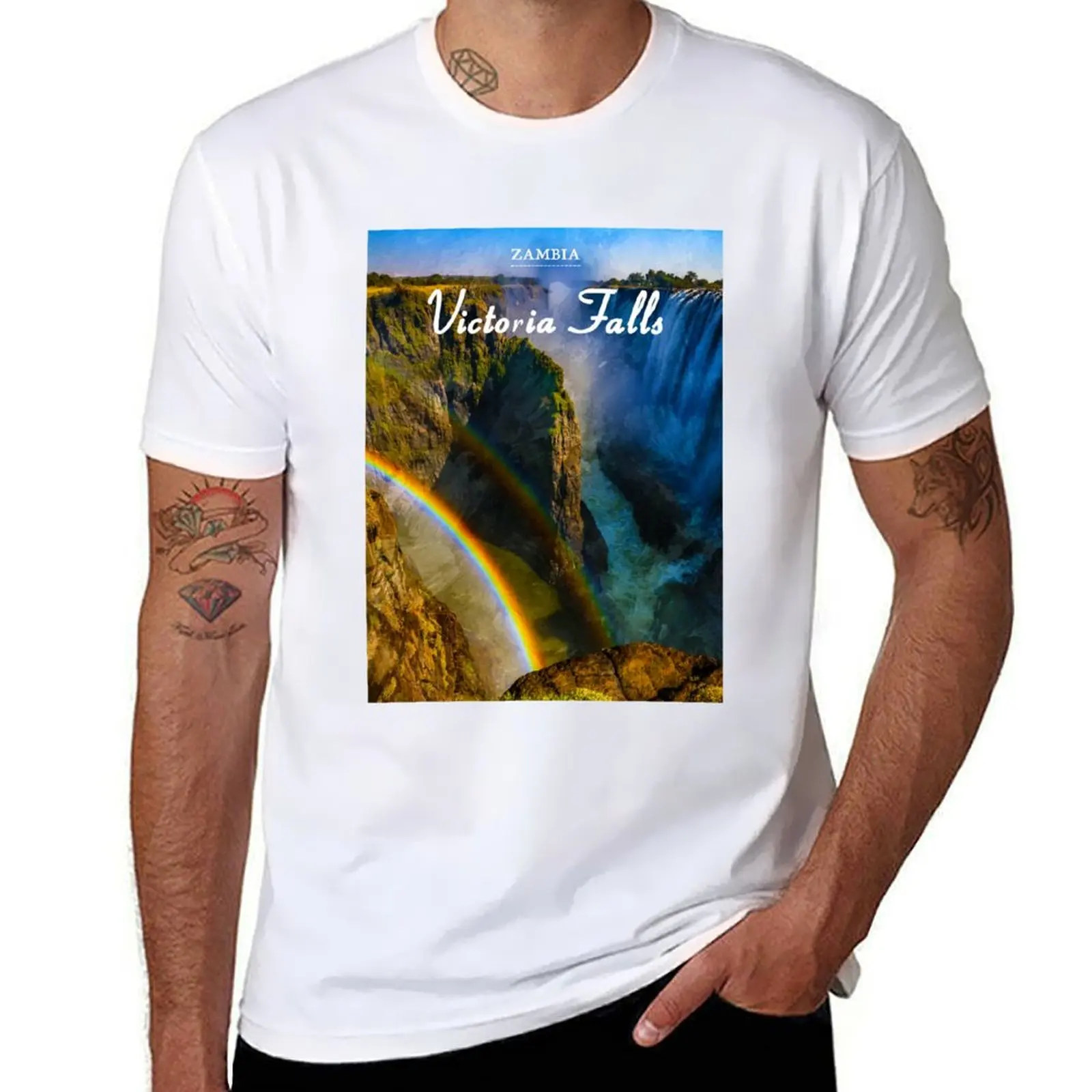 

Victoria Falls Zambia Travel T-Shirt anime tshirt t shirts for man graphic funny T-Shirt