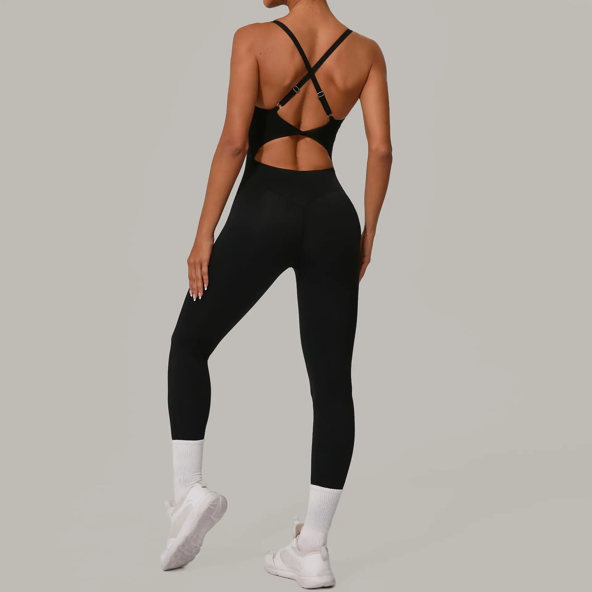 

Yoga Suit Women's Fitness Jumpsuit Leggings Sets Sports Overalls For Woman Tracksuit Yoga Clothing Backless Workout Sportswear