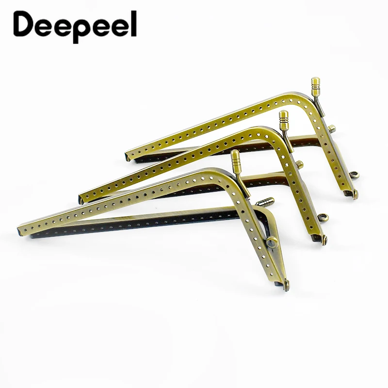 2/5Pcs Deepeel 12.5-18.5cm Glossy L-shaped Head Kiss Clasp Metal Purse Frame Handle DIY Handbag Coin Bags Hardware Accessories