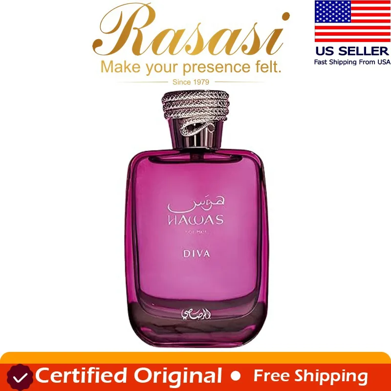 

Парфюмерная вода Hawas Diva для женщин, 100 мл (3,38 унции), с ароматом красных фруктов, личи и ревеня.