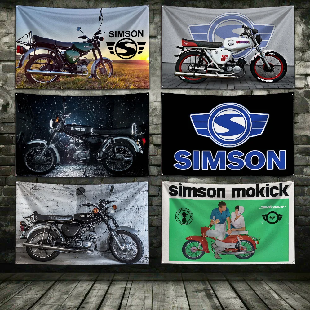 60x90cm simsons motorcycle Flag Polyester Digital Printing Banner for Garage Wall Art Out Door Decoration