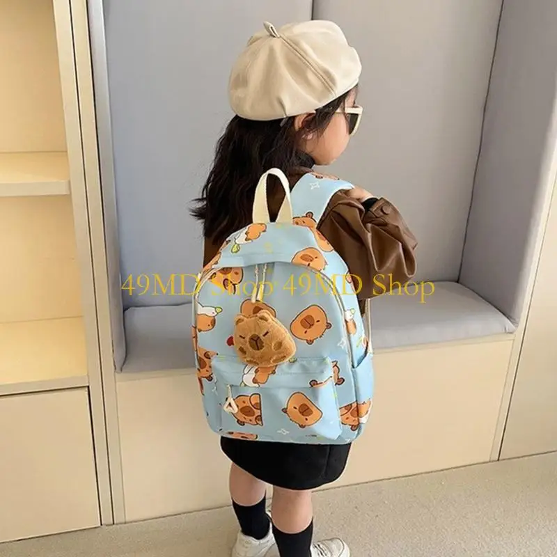 49md Leichtes Kinder -Rucksack mit lustigen Capybara -Cartoon -Schultasche für Kind