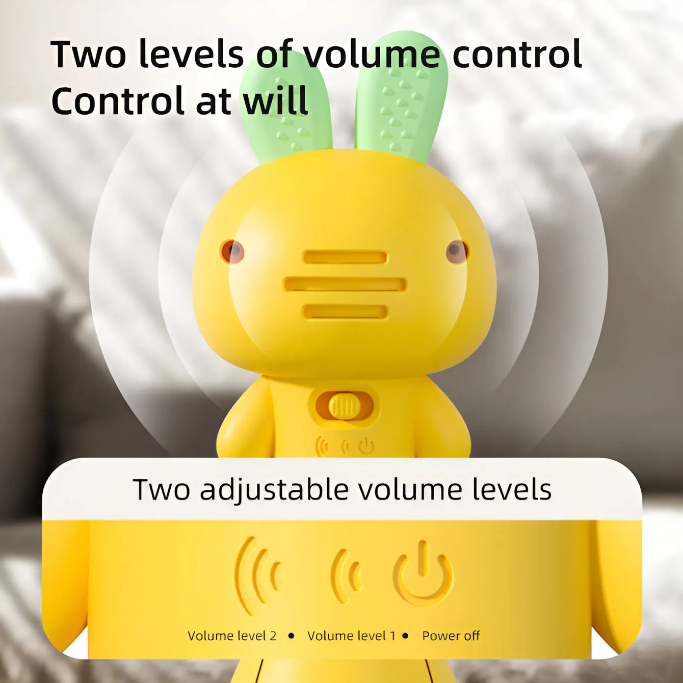 Cartoon music bell toy, rabbit sand hammer, multi-functional soothing sound and light toy