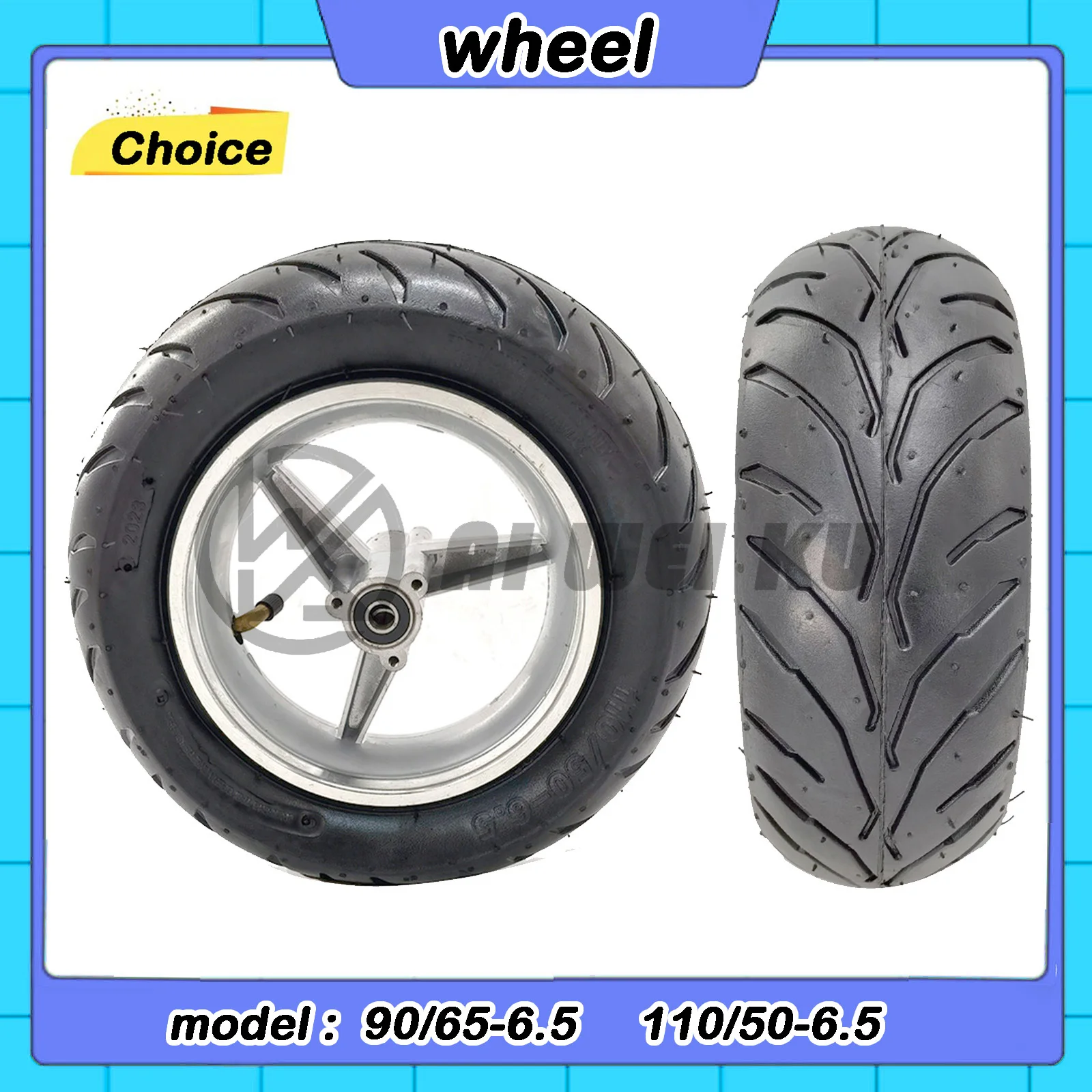 

For 47cc 49cc 2stroke bike ATV mini bike pocket bike Wheel front 90/65 -6.5 rear 110/50- 6.5 wheels tyre rims