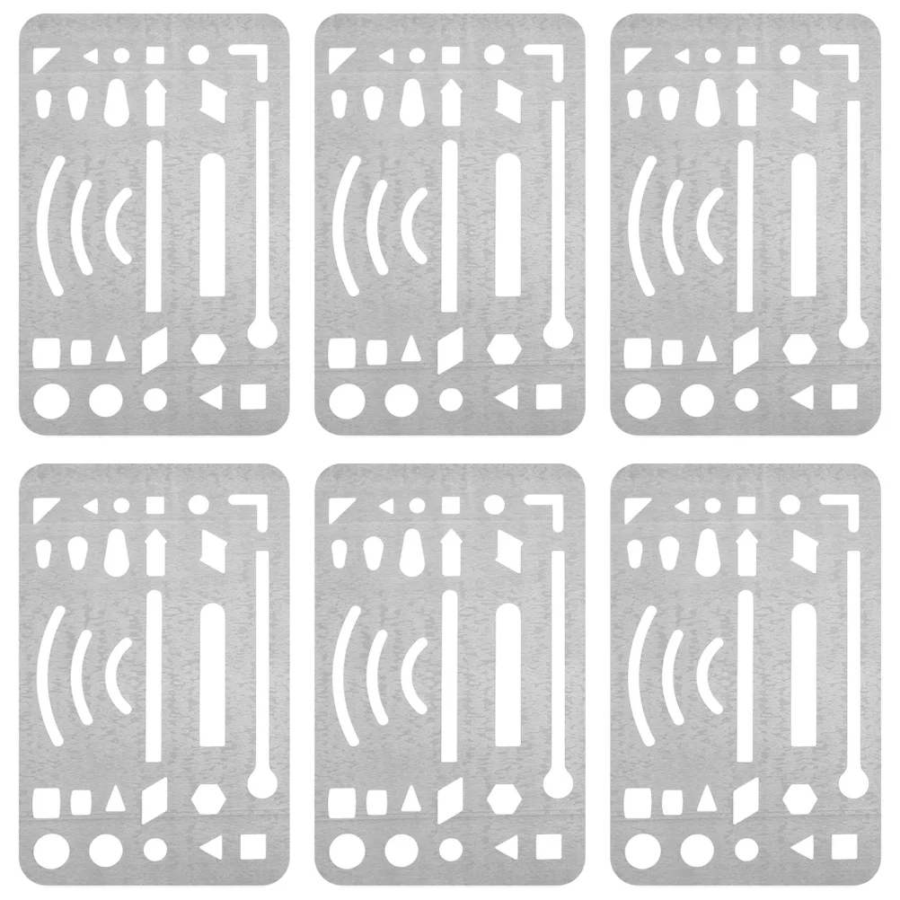 6 قطع من أدوات مسح الحروف المصنوعة من الفولاذ المقاوم للصدأ، أدوات صياغة الرسم، قوالب متعددة الاستخدامات للاستخدام اليدوي #1