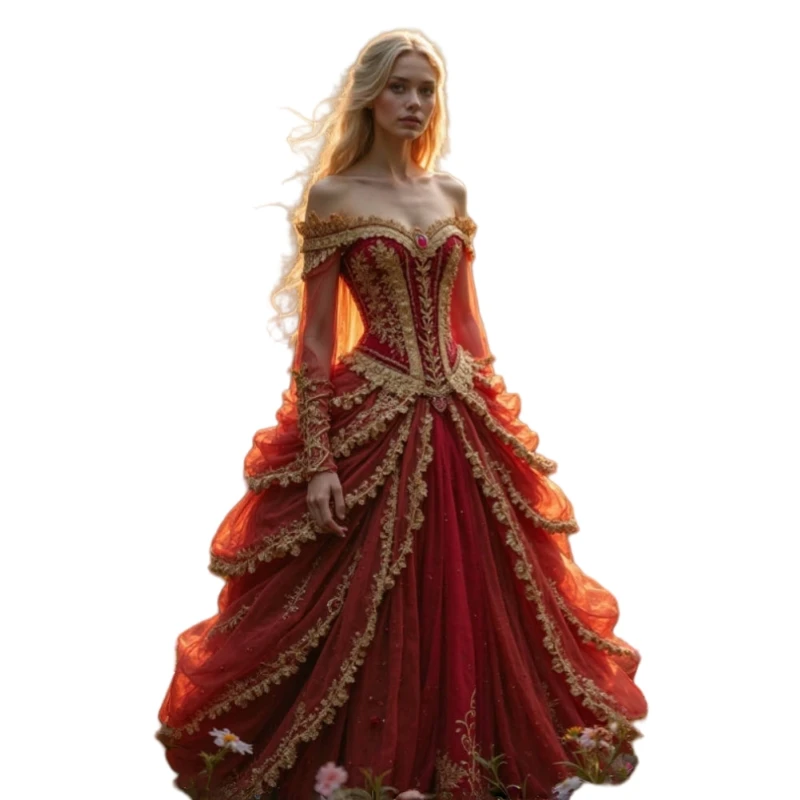 Vintgae レッドゴールドのウェディングドレス歴史中世コルセットブライダルドレスゴールデンレースアップリケシャーリング Vestidods カスタマイズ
