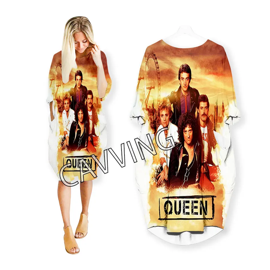 Queen Rock Band  3D Print  Women Streetwear Women US Size Dresses Fashion Harajuku Short Sleeves Clothes Women Clothing  H02