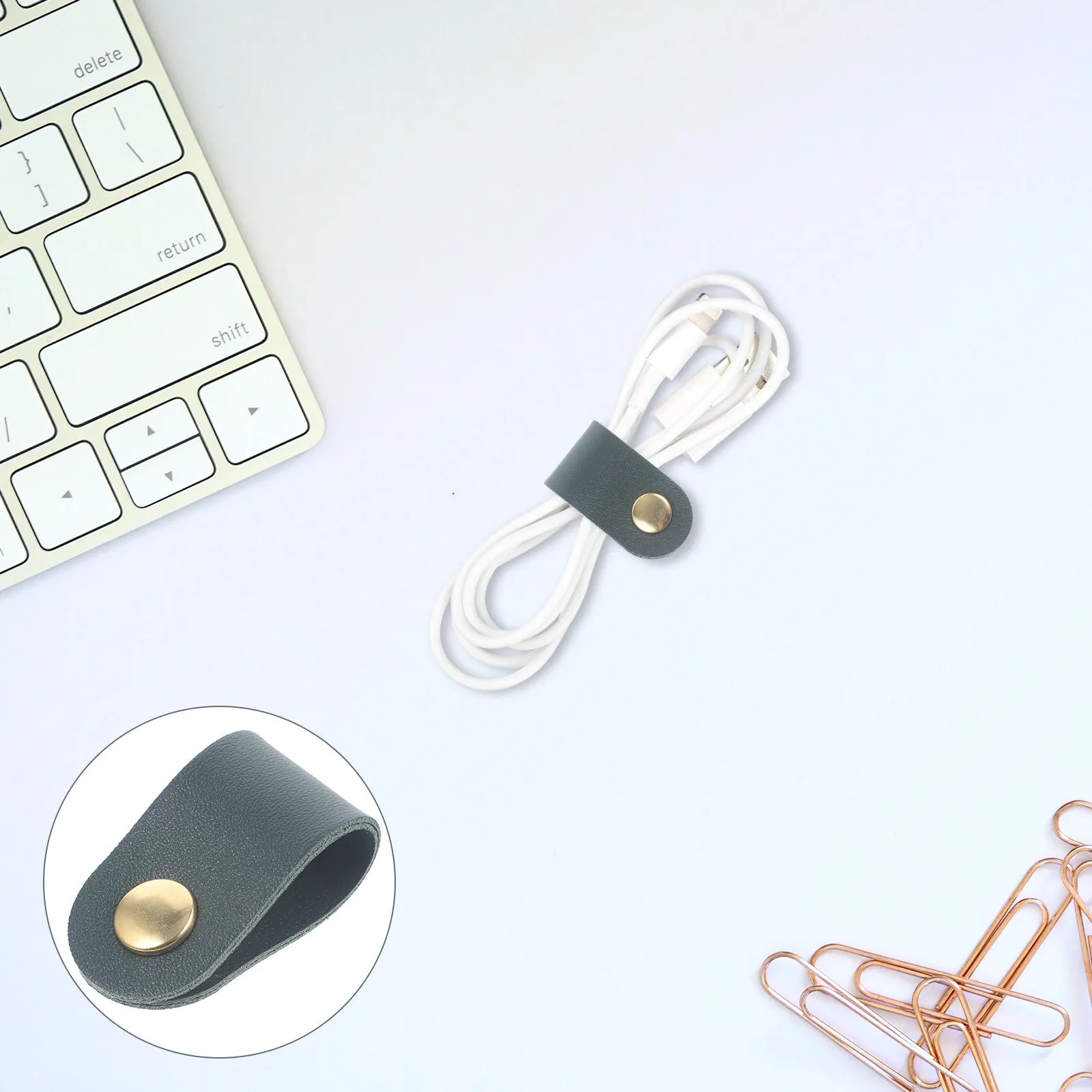 5Pcs Earphone Cable Organizer Artificial Cord Straps Portable Wire Wrap Management Strap Headphone Cord Holder Reusable