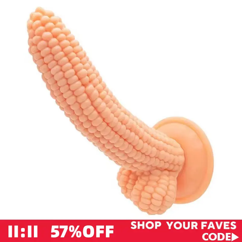 Corn Silicone Real Dildo Anal Plug With Suction Cup Vegetables Dildo Sex Toys For Women Vagina G-Spot Massage Masturbator  Good