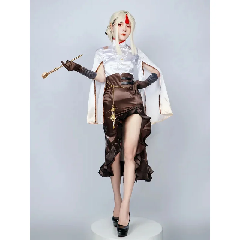 Roupa Genshin Impact Game para mulheres, Yanan ningguang, Cosplay Pizzanut, Uniforme de Carnaval, Peruca Halloween, Jogo Anime