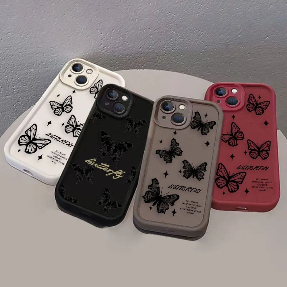 

Beautiful Black Art Butterfly Phone Case For VIVO Y19 Y20 Y15S Y17 Y21 Y22S Y27 Y28 Y35 Y36 Y50 Y51 Y72 Y75 Y76 Y77 Y78 Y81 Case