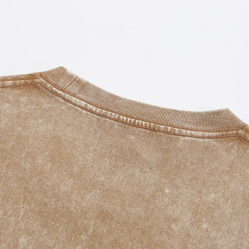 Custom Retro Washed Cotton Tee Oversized T-Shirt Retro Hip Hop Style Streetwear 100% Cotton Personalized Design Men Clothing