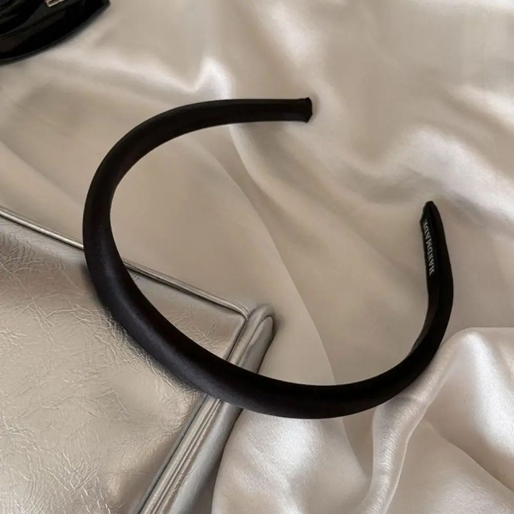 

Элегантная тонкая шелковая атласная повязка на голову, женский обруч для волос, повязка для волос, губка для волос, корейский стиль, головной убор, ткань для девочек/женщин