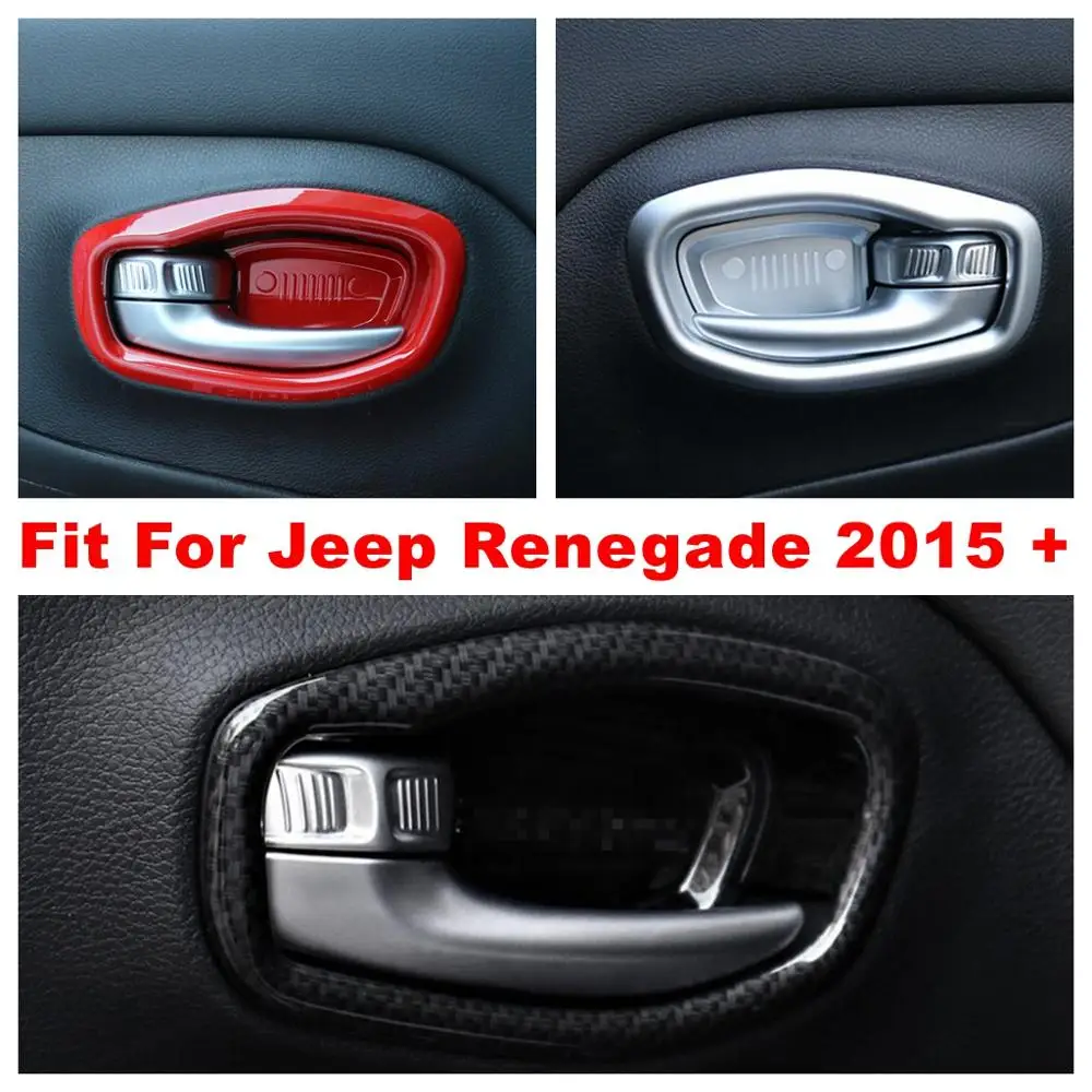 

Inner Door Pull Doorknob Handle Hand Clasping Bowl Decoration Cover Trim Fit For Jeep Renegade 2015 - 2020 Interior Refit Kit