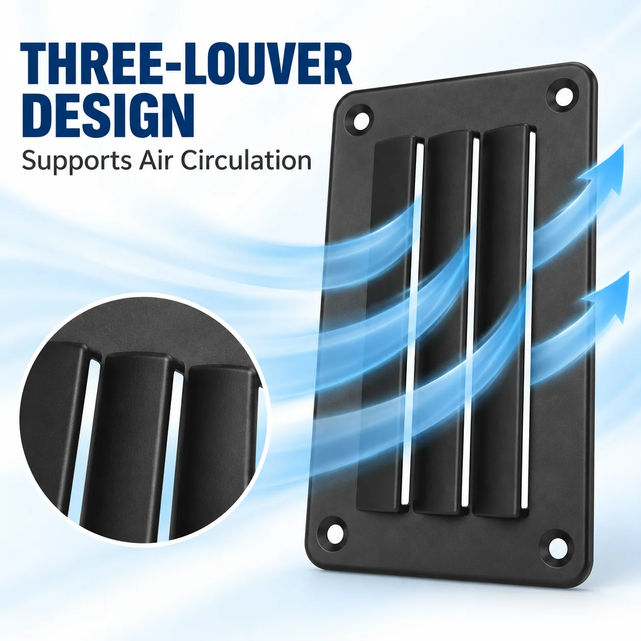 RV Air Vent Louver Grille 1 Piece Ventilation Outlet Cover for Bathroom Office Exhaust Fans and Marine Boat and Yacht Interiors