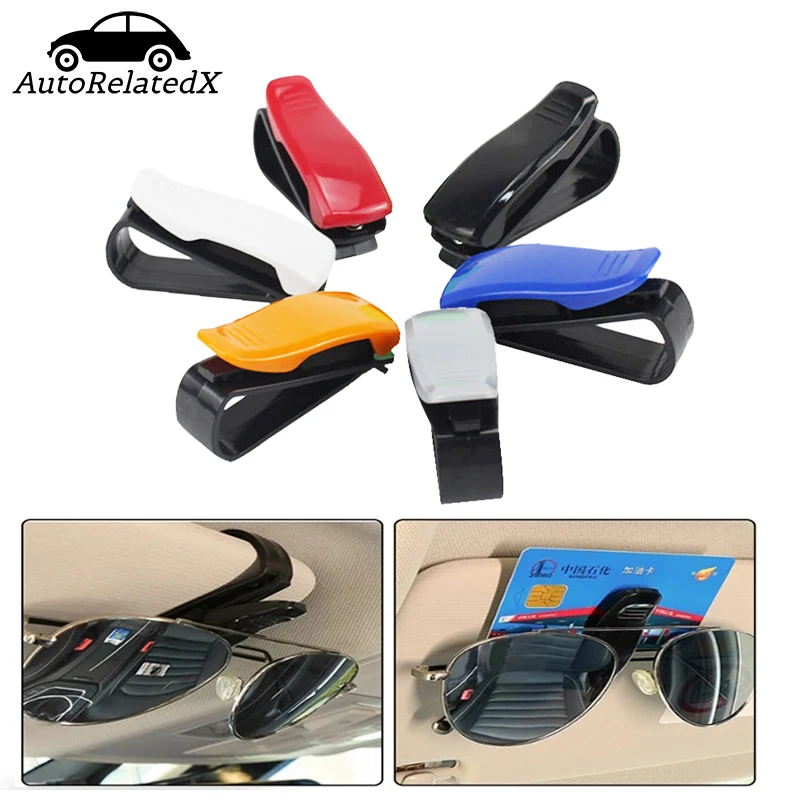 Universal Car Auto Sun Visor Glasses Box Sunglasses Clip Card Ticket Holder Fastener Pen Case Eyeglasses Accessories
